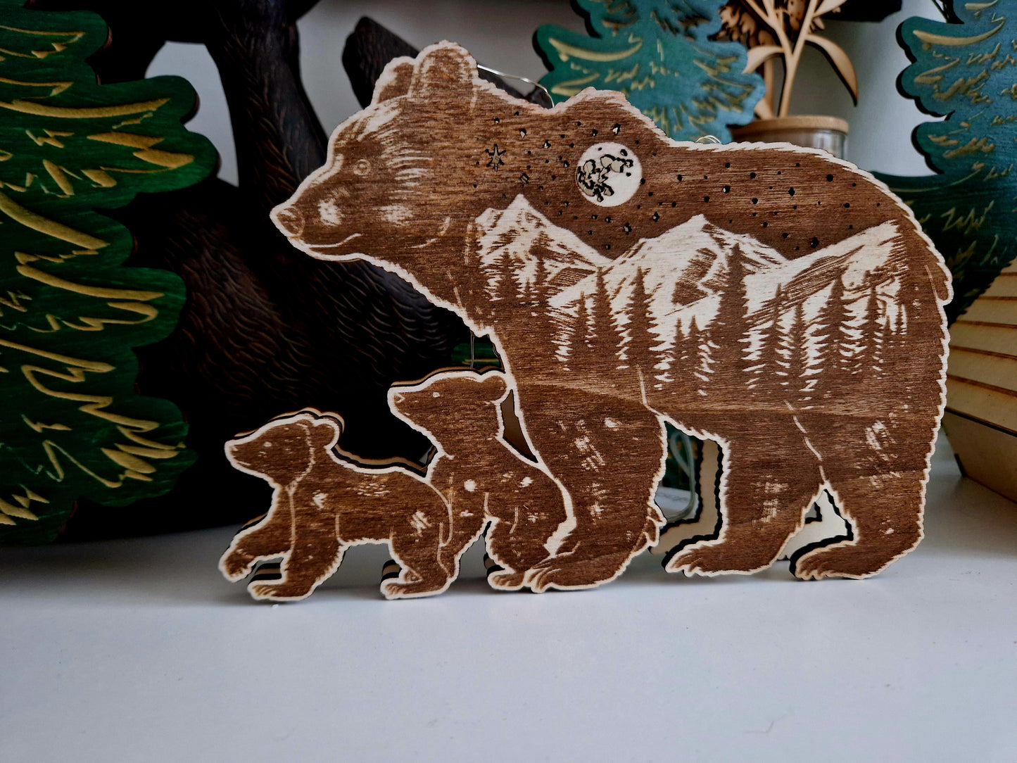 Bärenmotiv 3D zum Hinstellen mit Beleuchtung