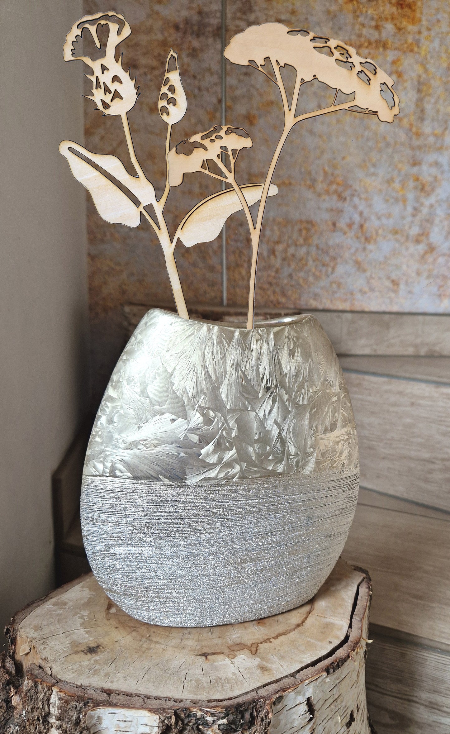 Blumen aus Holz- dekorative Holzblumen, Wiesenblumen - verschönern jedes Zuhause, vintage Kunstblumen