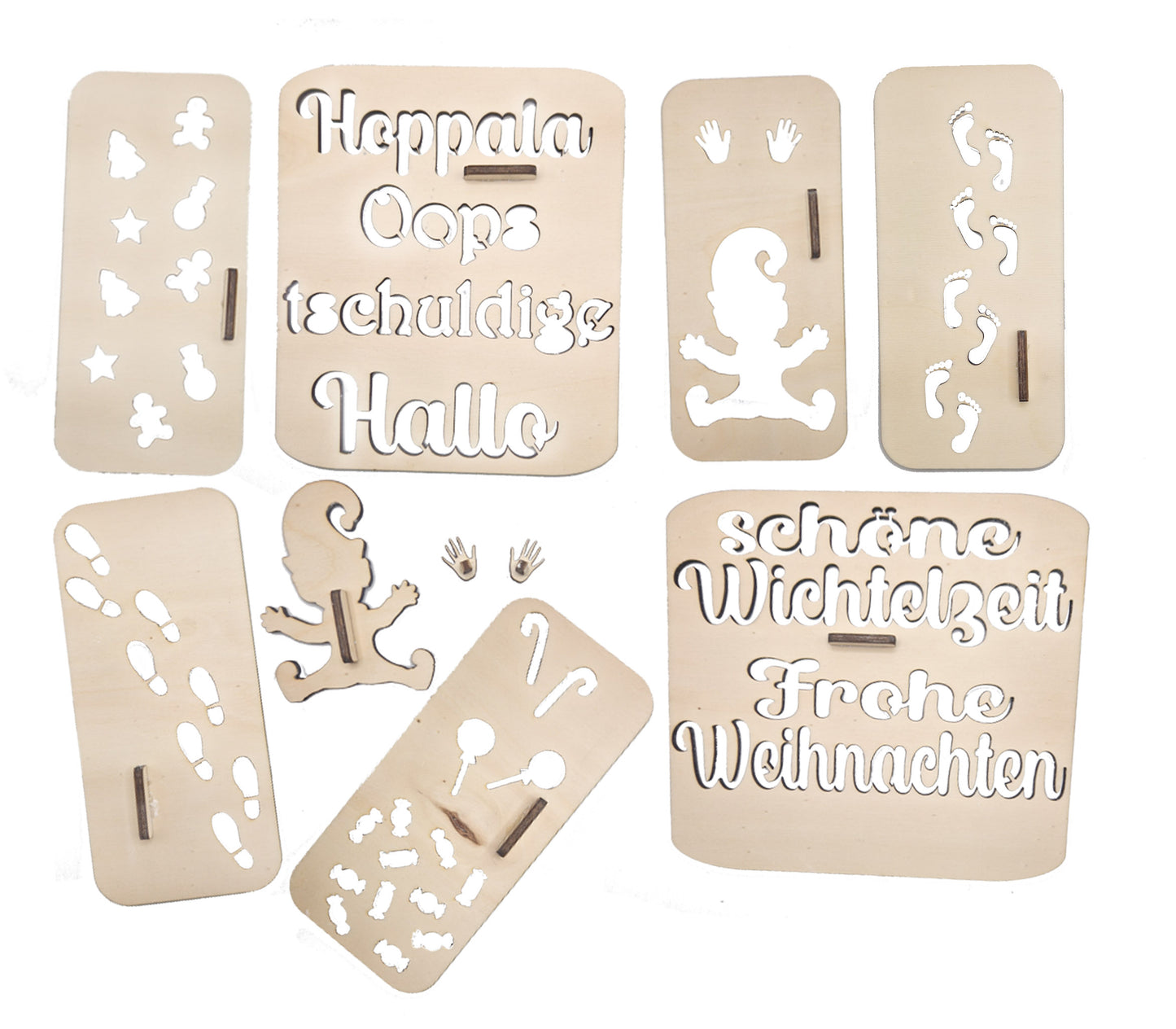 Magische Wichtelspuren Schablonen Set aus Holz
