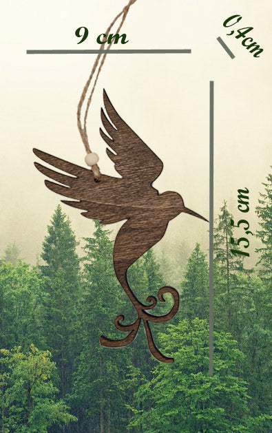 Vogel aus Holz 3 Stück zum Aufhängen oder für Bastelarbeiten, Geschenkverpackung, Sektfalschen Dekoration