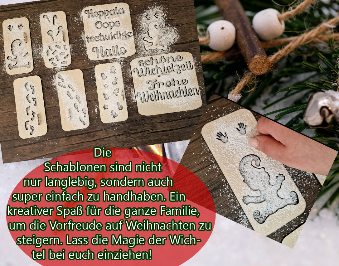 Magische Wichtelspuren Schablonen Set aus Holz