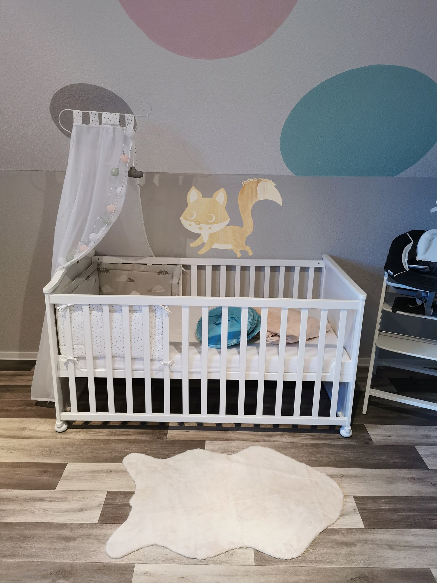 XXL Wanddekoration Fuchs du bist wunderbar, Kinderzimmer Dekoration Türschild, Wandsticker aus Holz