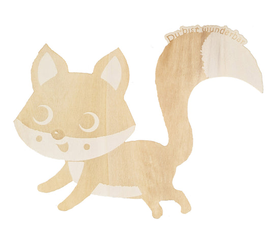 XXL Wanddekoration Fuchs du bist wunderbar, Kinderzimmer Dekoration Türschild, Wandsticker aus Holz